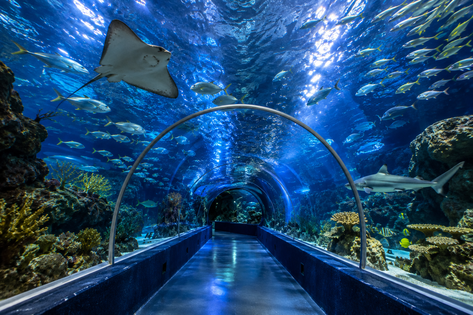 Underwater World Langkawi aquarium tunnel